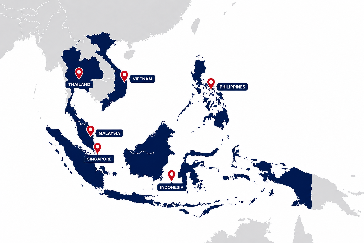 MPSI Regional Coverage Map of Southeast Asia