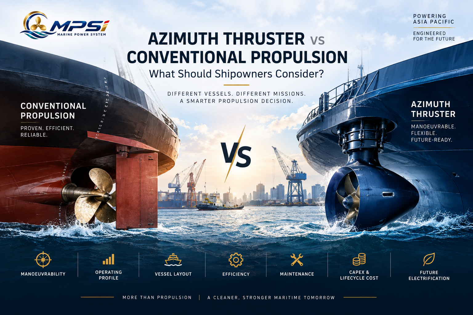 Azimuth Thruster vs Conventional Propulsion: What Should Shipowners Consider?